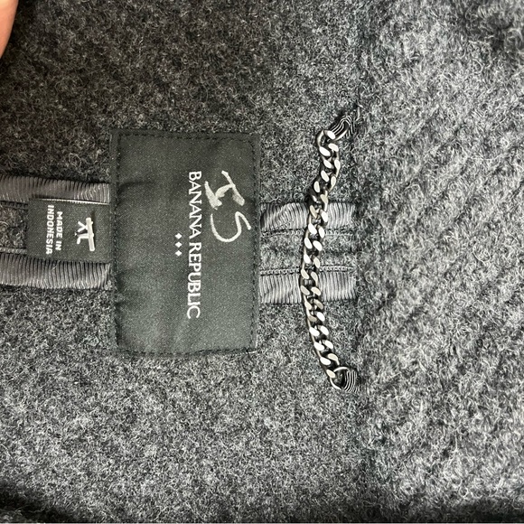 Banana Republic XL dark charcoal 32% wool long coat - Picture 6 of 16